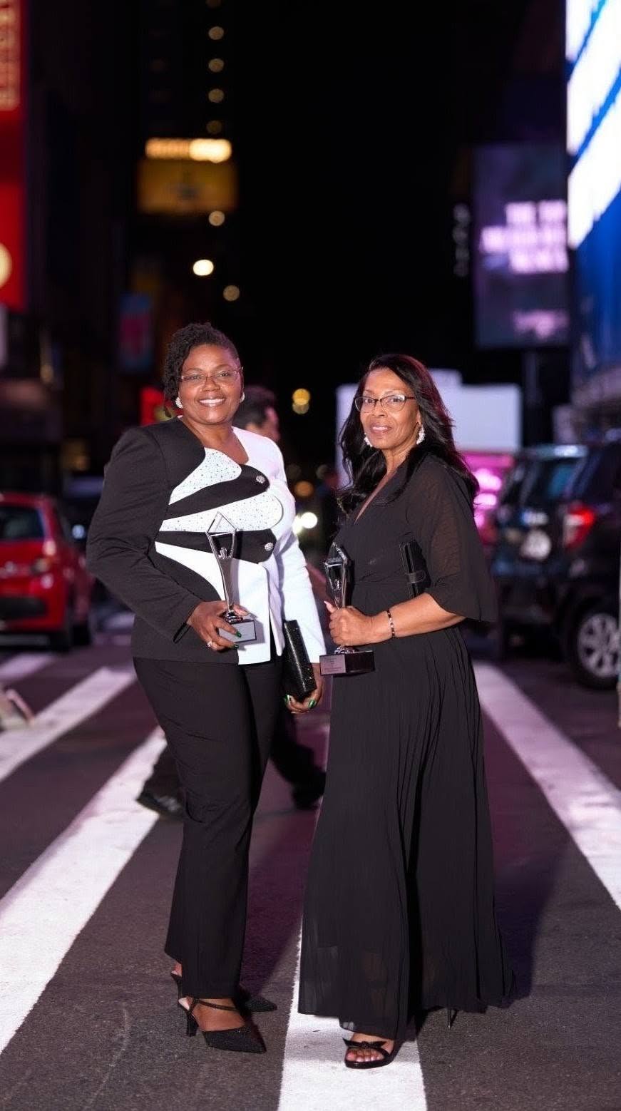 NorthGate team members holding their Stevie Awards in New York City